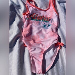 Disney stitch pink aloha one piece swimsuit